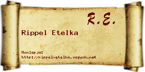 Rippel Etelka névjegykártya